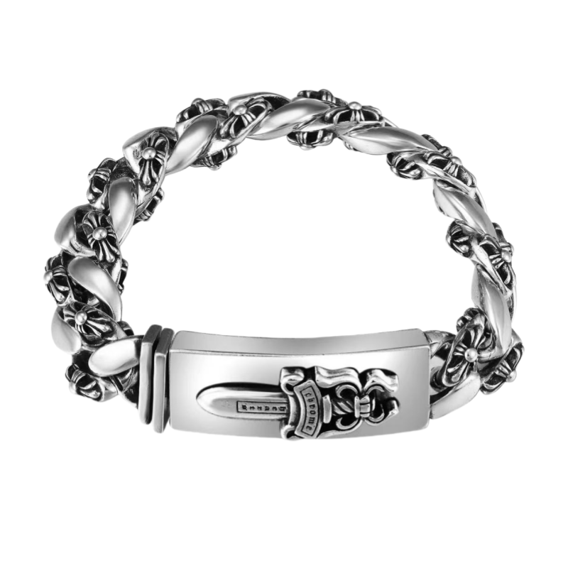 Chrome Hearts DAGGER ID FANCY LINK CLIP BRACELET 9
