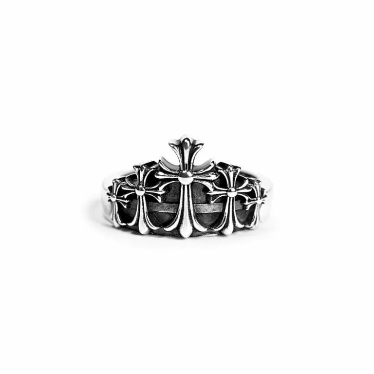 CHROME HEARTS CROSS CROWN RING 5