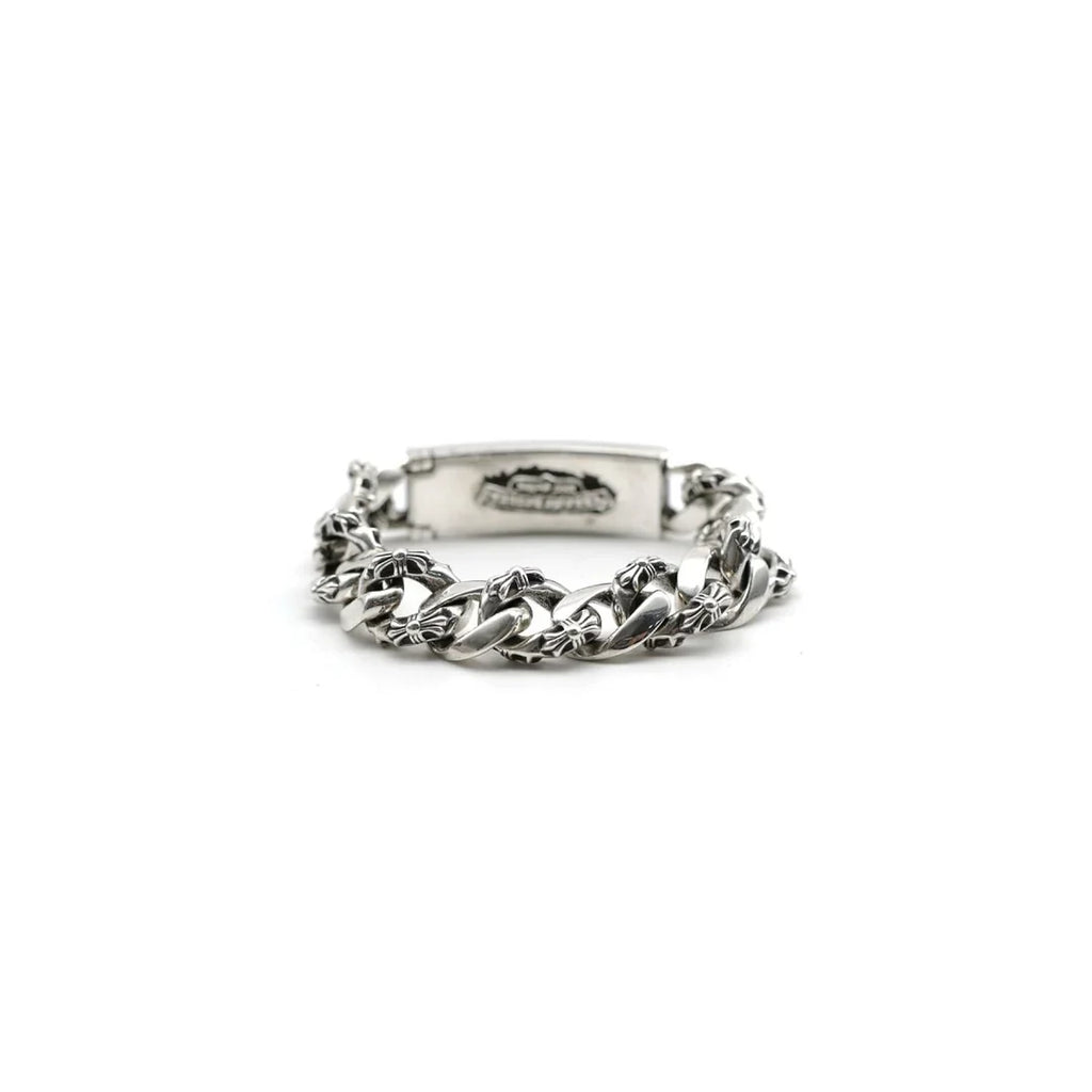 Chrome Hearts Silver Cross Link Cuban Bracelet